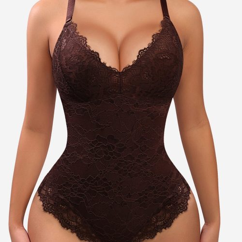 Lace V Neck Full Bodysuit Underwear