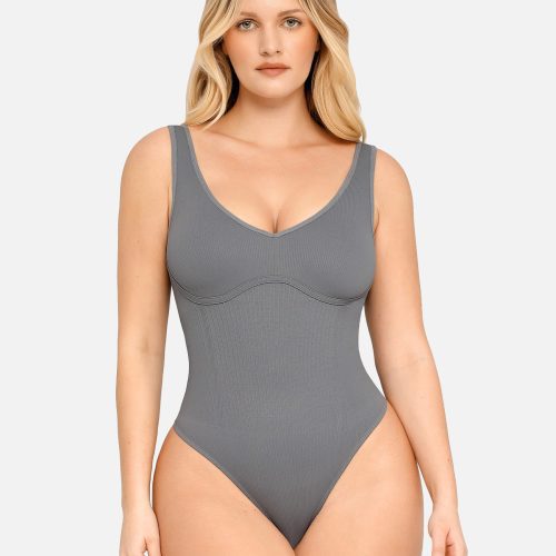 FeelinGirl Tummy Control Slimming V Neck Thong Bodysuits GY1 6