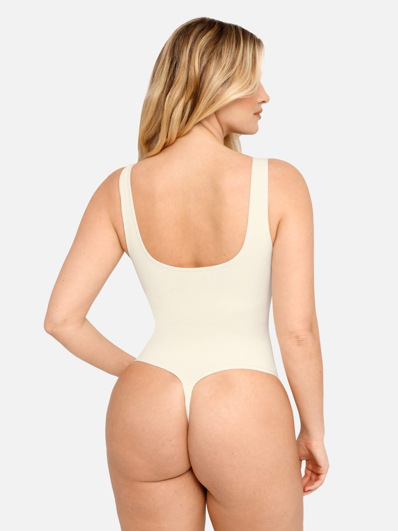 FeelinGirl Tummy Control Slimming V Neck Thong Bodysuits WH2 2