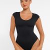 Feelingirl-Seamless-Deep-V-Tummy-Control-Bodysuit-with-Antimicrobial-Gusset-Removable-Cups-&-Built-In-Bra-Black