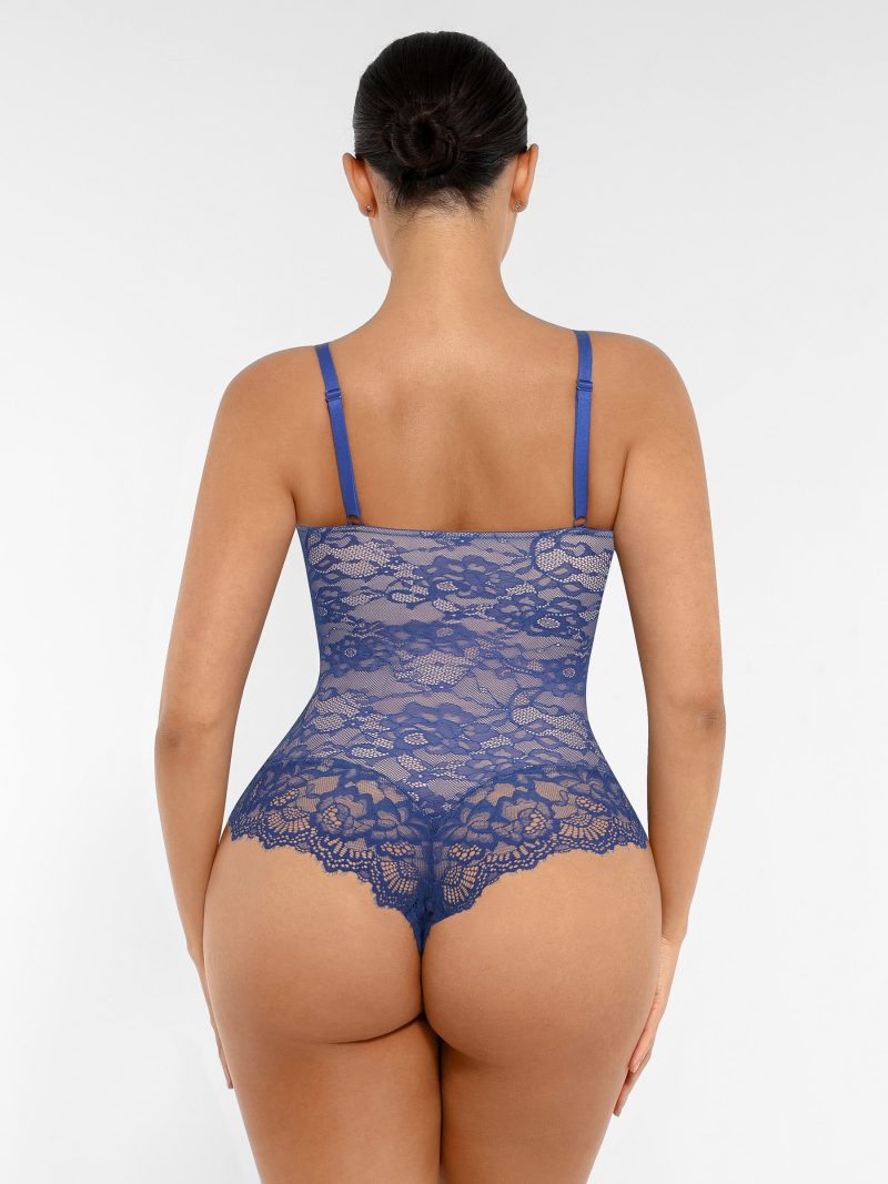 Feelingirl Lace V Neck Full Bodysuit BU7f 2