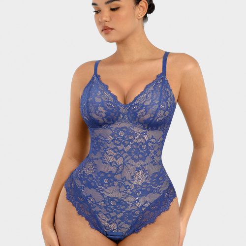 Feelingirl Lace V Neck Full Bodysuit BU7f 6