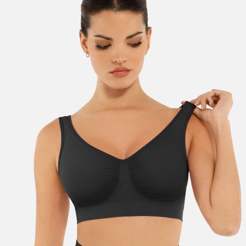 Feelingirl No Underwire Seamless Wide Straps Everyday Bra BK1 8