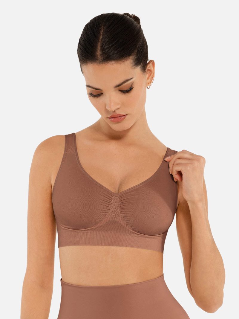 Feelingirl No Underwire Seamless Wide Straps Everyday Bra BN7 4