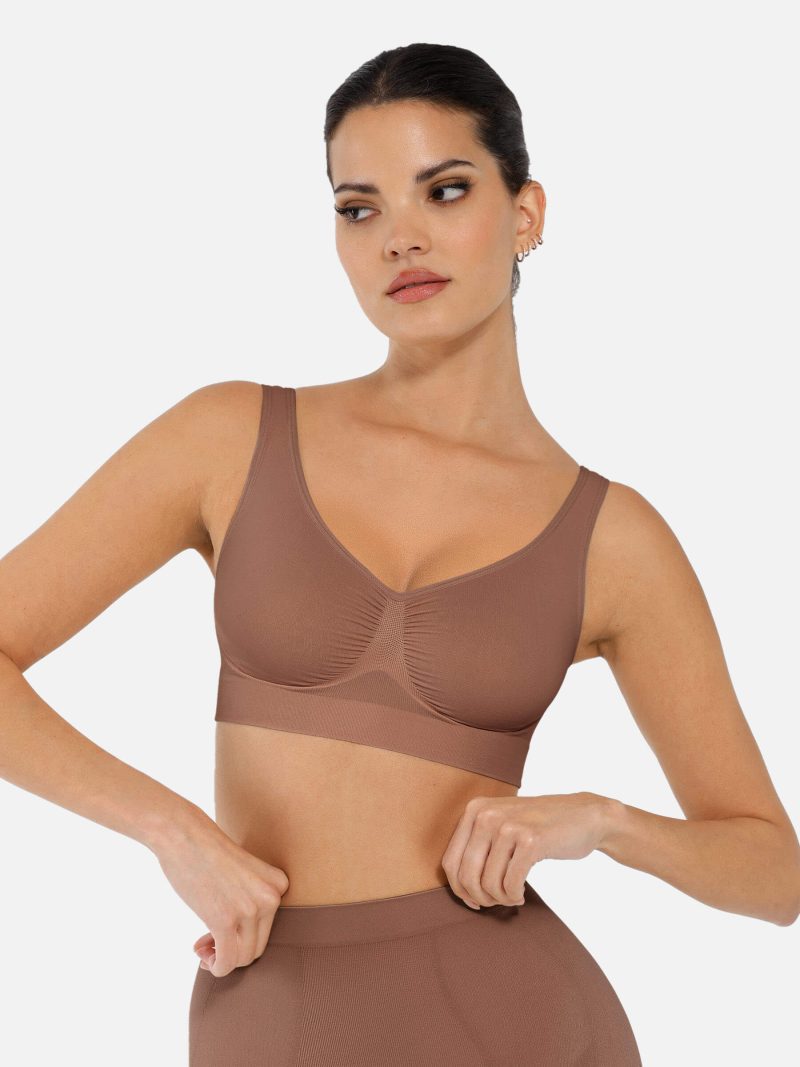 Feelingirl No Underwire Seamless Wide Straps Everyday Bra BN7 5