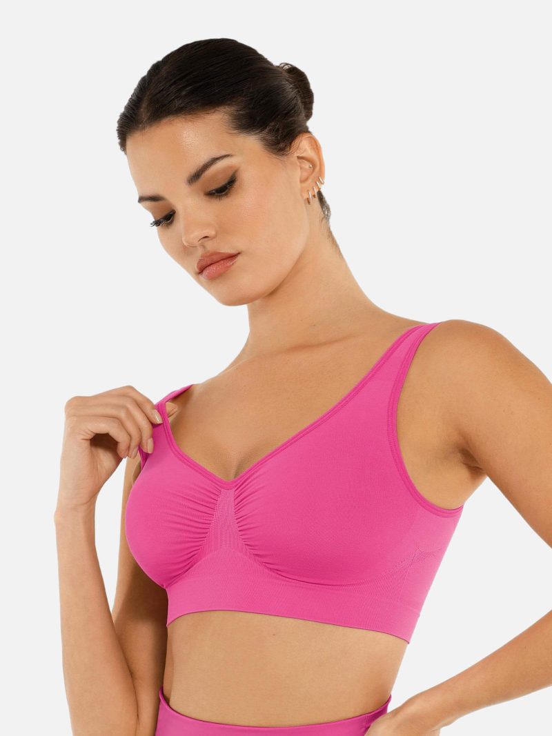 Feelingirl No Underwire Seamless Wide Straps Everyday Bra PK5 2