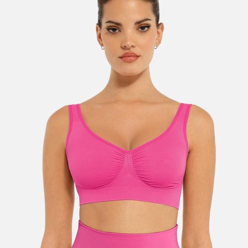 Feelingirl No Underwire Seamless Wide Straps Everyday Bra PK5 6