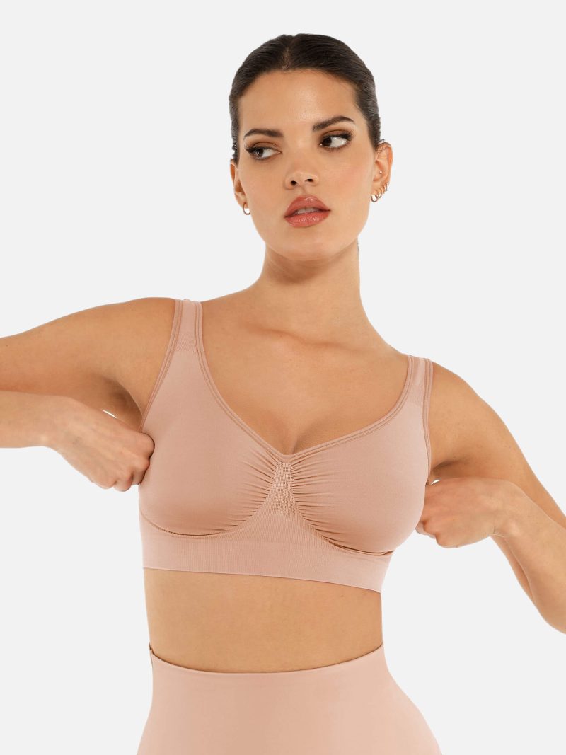 Feelingirl No Underwire Seamless Wide Straps Everyday Bra SK3 1