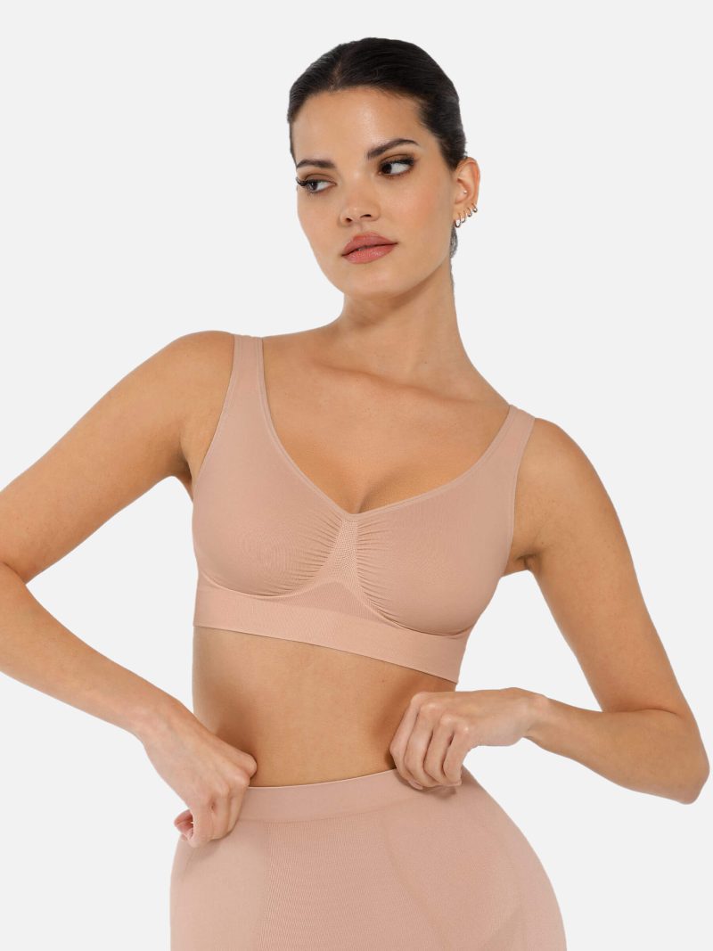 Feelingirl No Underwire Seamless Wide Straps Everyday Bra SK3 5