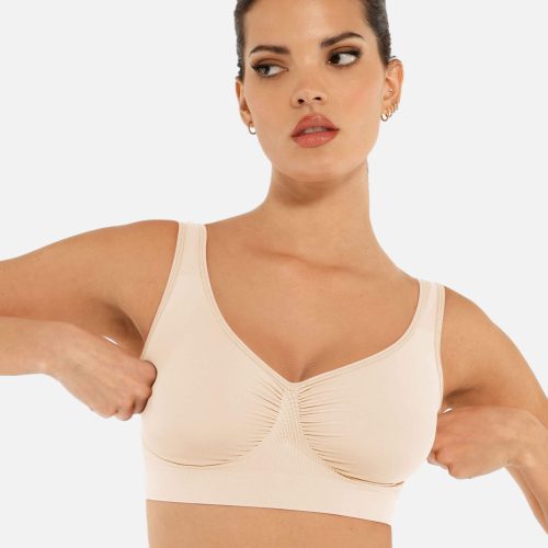 Feelingirl No Underwire Seamless Wide Straps Everyday Bra SK8 1