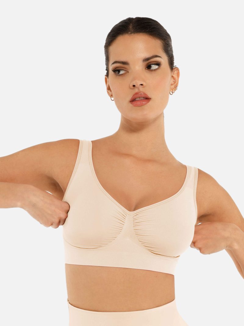 Feelingirl No Underwire Seamless Wide Straps Everyday Bra SK8 1