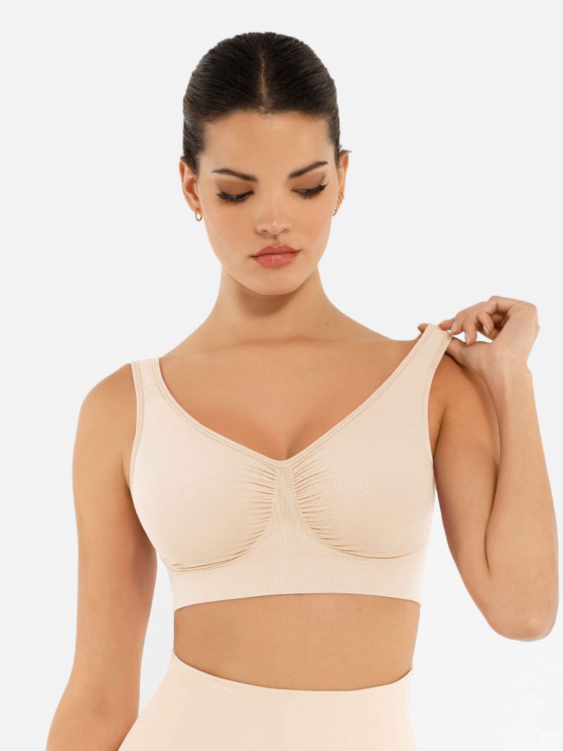 Feelingirl No Underwire Seamless Wide Straps Everyday Bra SK8 8