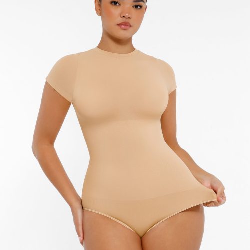 Feelingirl-SeamlessButtery-Soft Tummy-Control High-Waisted Sculpting Hip Bodysuit with Easy-Closure -Skin