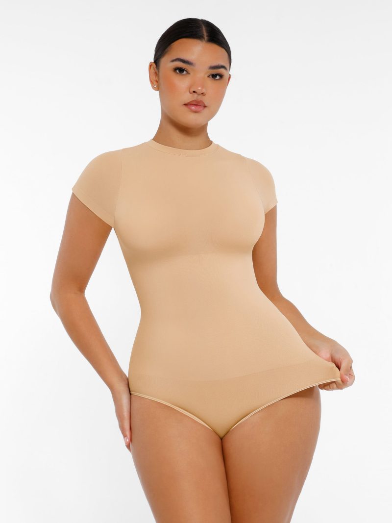 Feelingirl-SeamlessButtery-Soft Tummy-Control High-Waisted Sculpting Hip Bodysuit with Easy-Closure -Skin