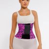 Feelingirl Resilience Perspire Belt - 3-Belt Design Tummy Control Waist Trainer - Pink Leopard