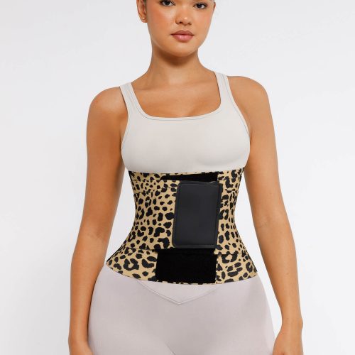 Feelingirl Triple Wrap Tummy Control Waist Trainer Belt - High Compression Shapewear - Leopard