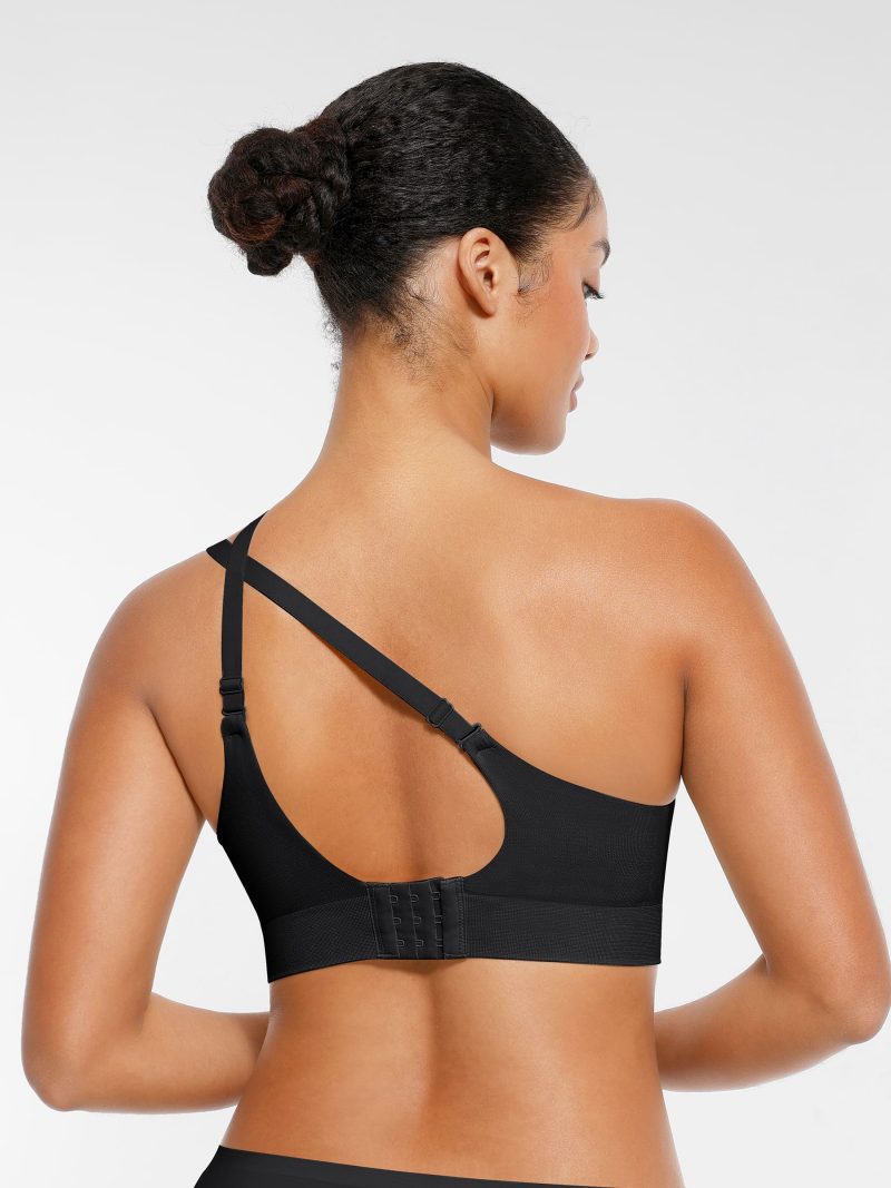 Feelingirl Wireless Seamless Push Up V Neck Bra Black 6