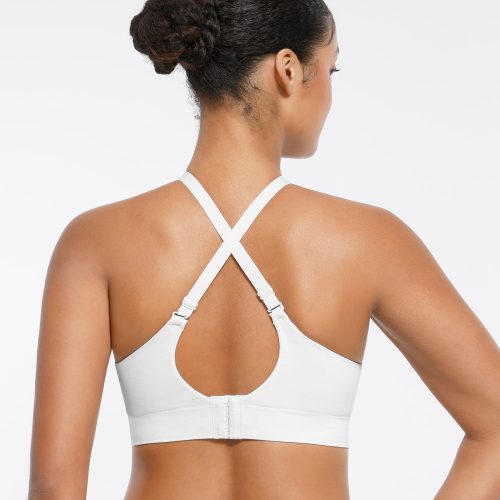 Feelingirl Wireless Seamless Push Up V Neck Bra White 4