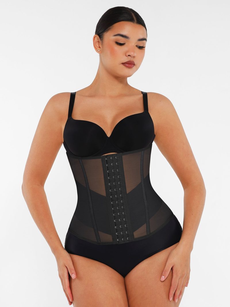 Feelingirl Women's Waist Trainer - High-Waisted Tummy Control Shapewear with Back Support - Black