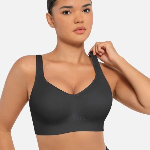 FeelingirlBuilt inSoftCupsFullCoverageWirelessBras BK1 3