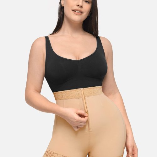 FeelingirlHighWaistZipperHipLiftLaceShorts 8