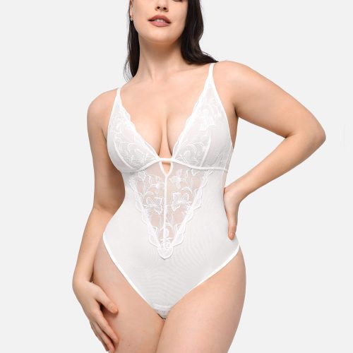 Feelingirl Sculpting Lace Shapewear Thong Bodysuit