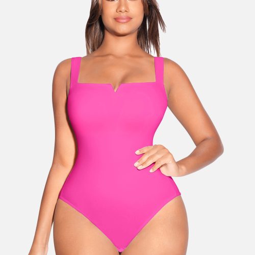 FeelingirlSquareCollarElasticOuterwearShapeBodysuit 3 ecbb341f 8744 4790 8fb5 991dc39a84b6