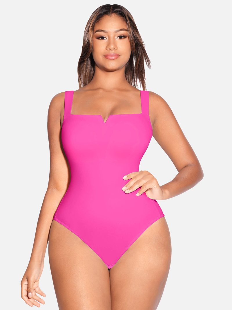 FeelingirlSquareCollarElasticOuterwearShapeBodysuit 3 ecbb341f 8744 4790 8fb5 991dc39a84b6