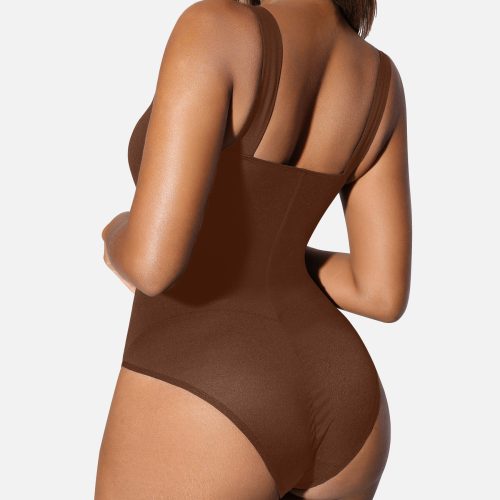 FeelingirlSquareCollarElasticOuterwearShapeBodysuit 4