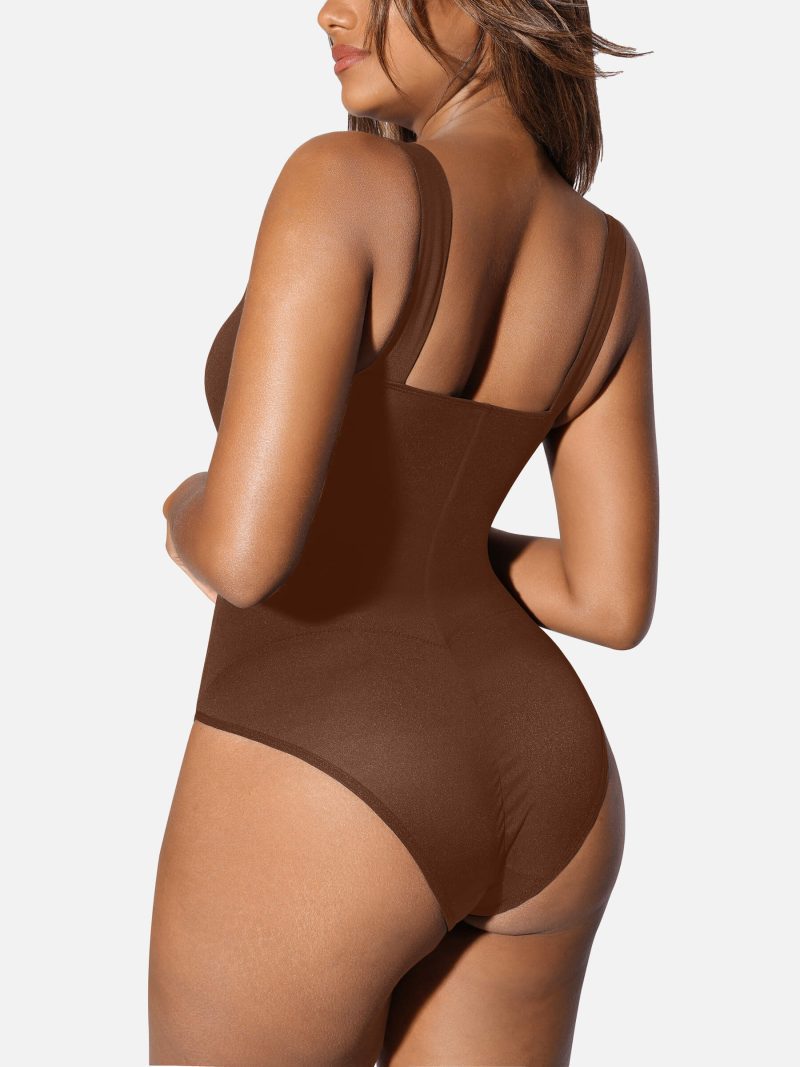 FeelingirlSquareCollarElasticOuterwearShapeBodysuit 4