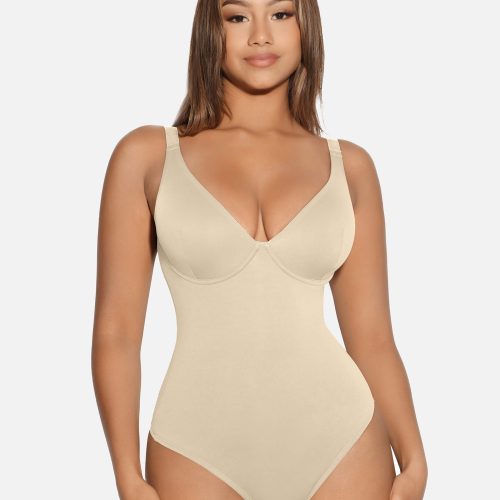 FeelingirlVNeckTummyControlThongBodysuit 1 5dd8d6a4 ec25 4364 8d1c 743163432014