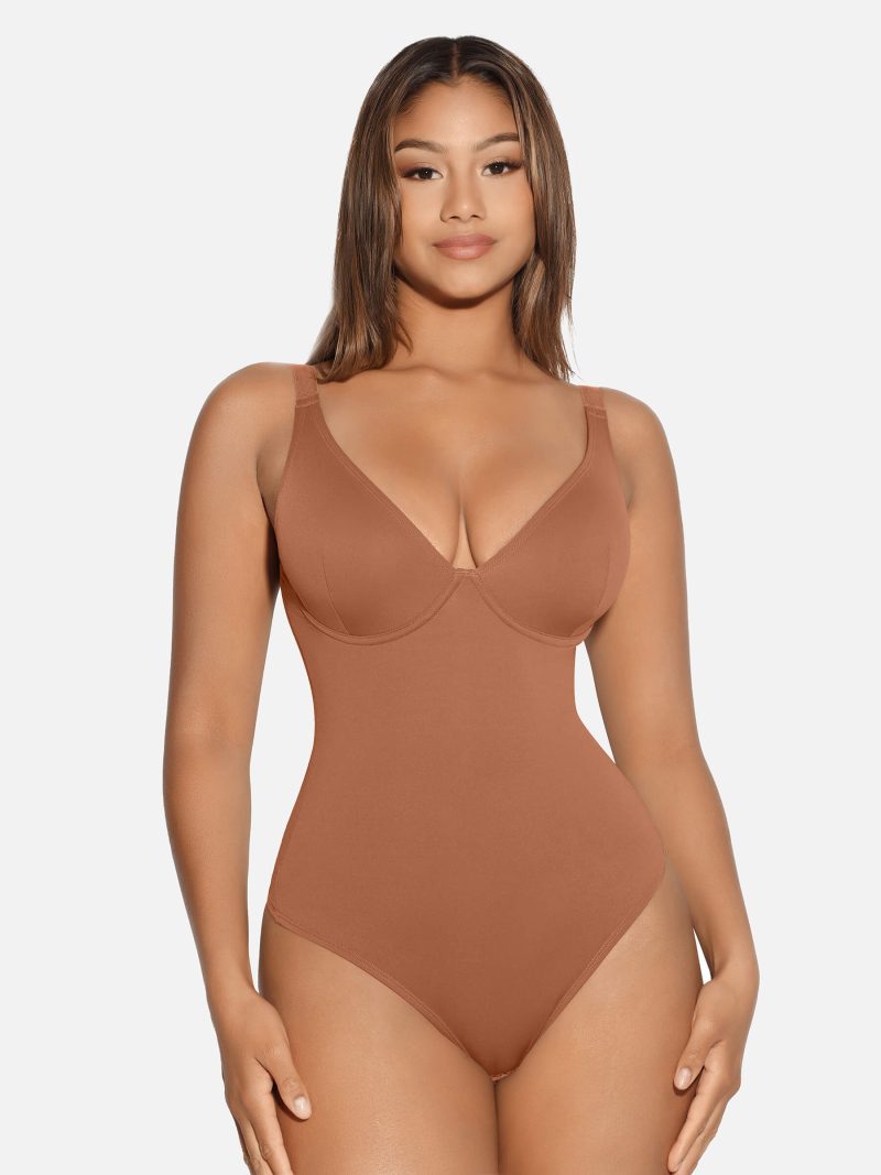 FeelingirlVNeckTummyControlThongBodysuit 2 63beb21b e866 47c9 bd59 a8a37ddfbe0c