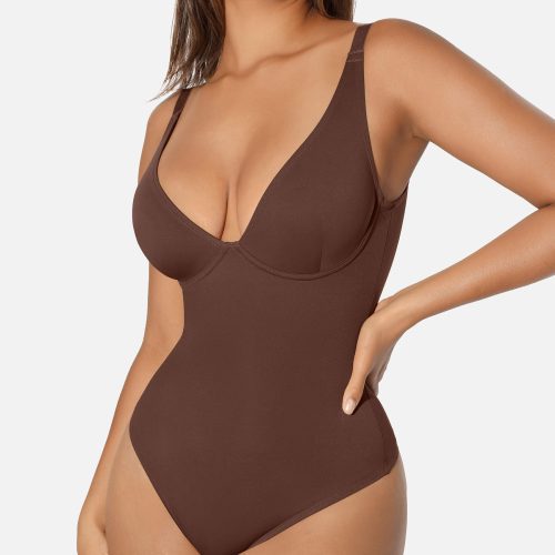 FeelingirlVNeckTummyControlThongBodysuit 4 32214f1f 7351 425f 9238 b36ec4170643