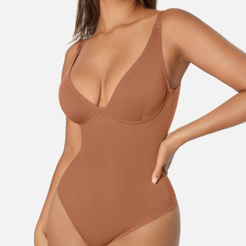 FeelingirlVNeckTummyControlThongBodysuit 4 f3c7dbe6 2484 4b80 b51a c74cbe37ac48