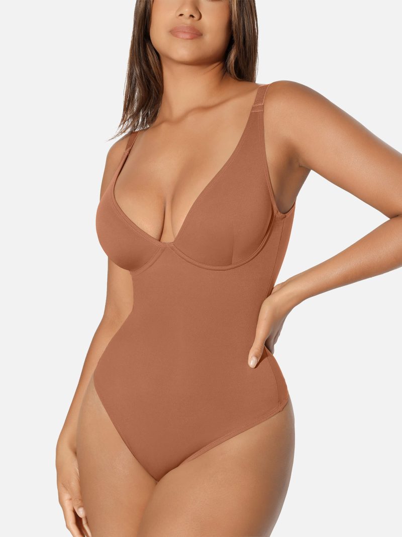 FeelingirlVNeckTummyControlThongBodysuit 4 f3c7dbe6 2484 4b80 b51a c74cbe37ac48