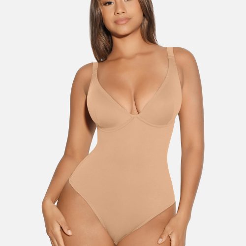 FeelingirlVNeckTummyControlThongShapewear 2