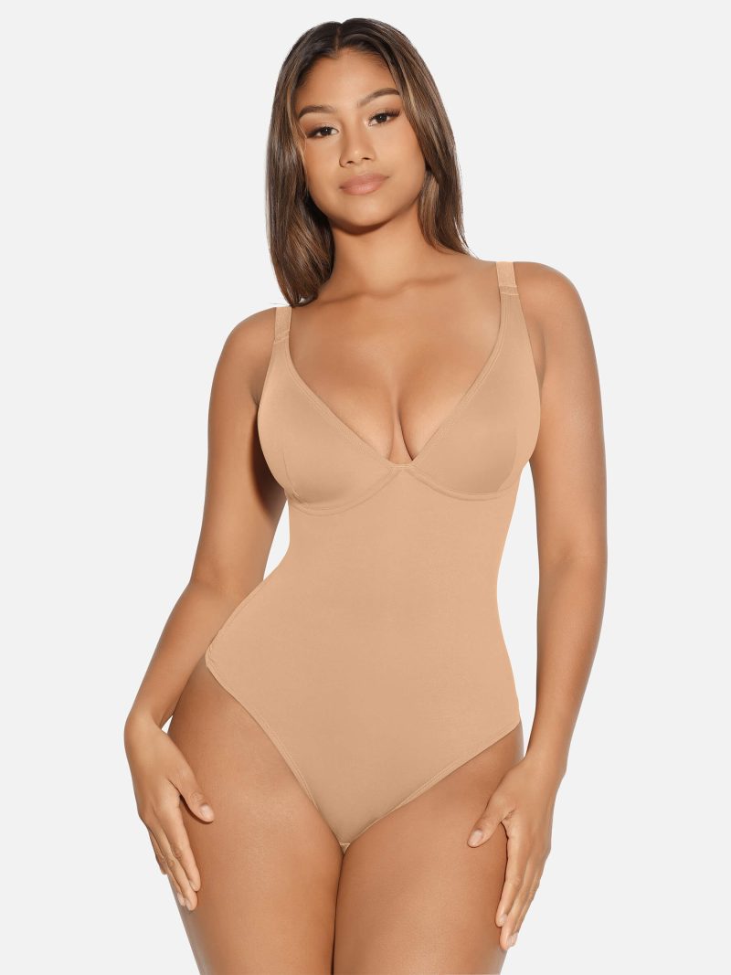 FeelingirlVNeckTummyControlThongShapewear 2