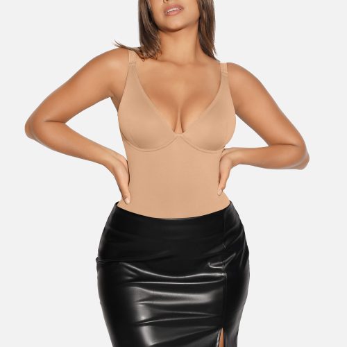 FeelingirlVNeckTummyControlThongShapewear 5