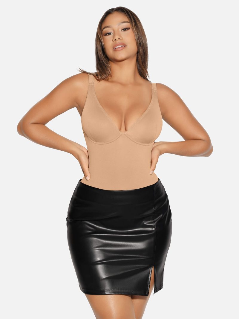 FeelingirlVNeckTummyControlThongShapewear 5