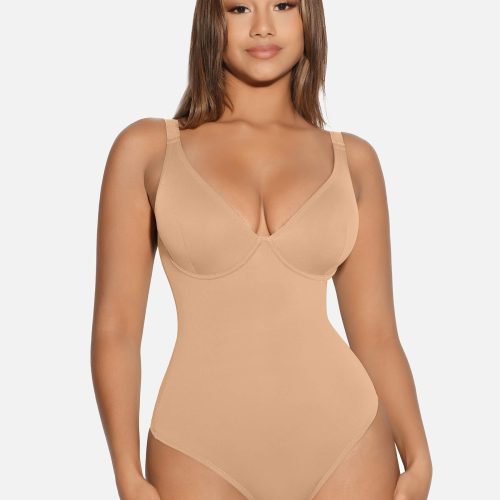 FeelingirlVNeckTummyControlThongShapewear 6