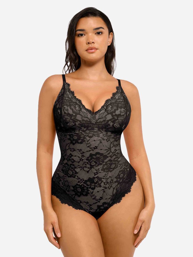 Feelingirl Lace V Neck Full Bodysuit 1 a968b816 c844 4593 822b ed9db85b225c