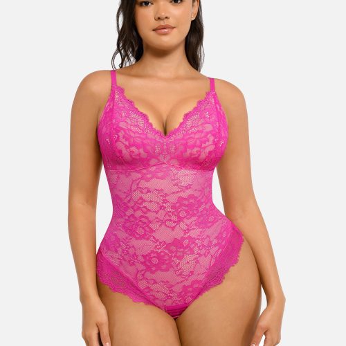 Feelingirl Lace V Neck Full Bodysuit Underwear 1