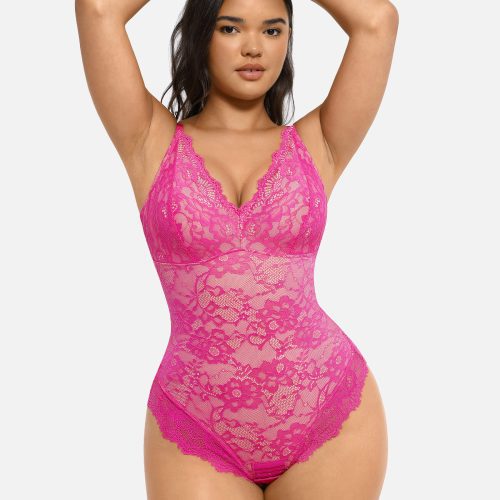 Feelingirl Lace V Neck Full Bodysuit Underwear 2