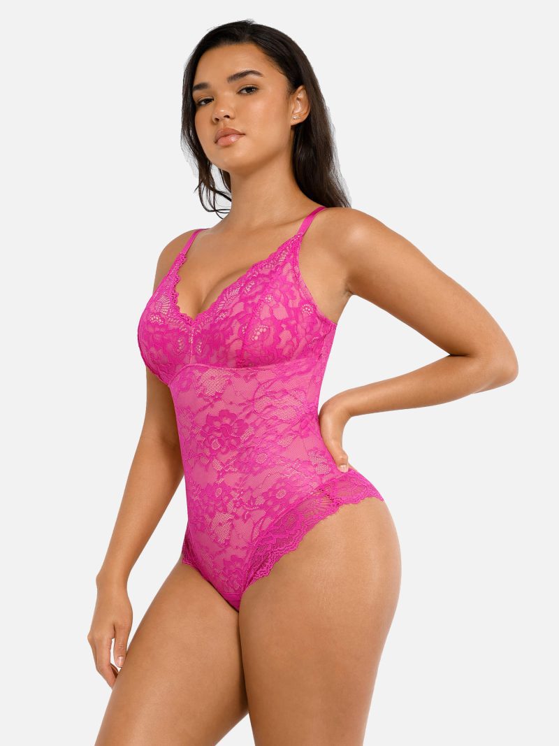 Feelingirl Lace V Neck Full Bodysuit Underwear 3