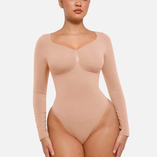 Feelingirl Seamless Long Sleeve Tummy Control Thong Bodysuit 1 43829eb5 a86c 4e6a b5af 67a7ecb0be92