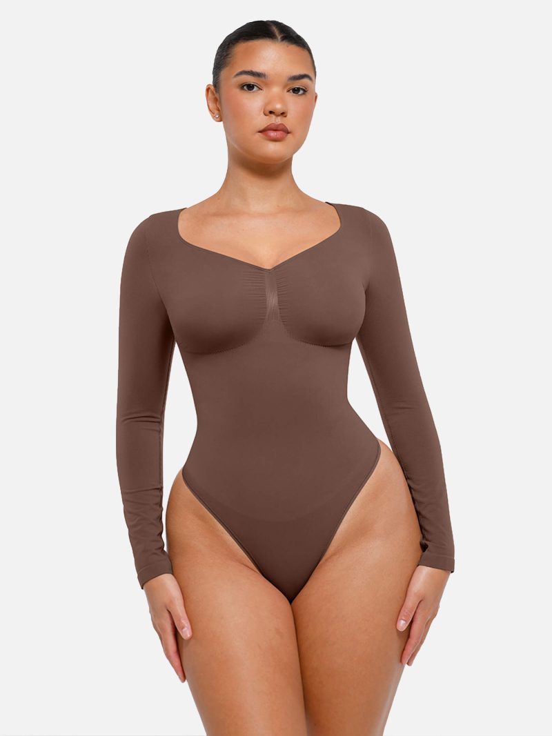 Feelingirl Seamless Long Sleeve Tummy Control Thong Bodysuit 1 5bdfc03e 4478 4d92 a32c 15fe2549564e