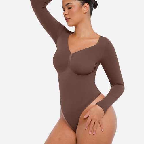 Feelingirl Seamless Long Sleeve Tummy Control Thong Bodysuit 2 72f08256 3996 4098 9116 55268ae1682f