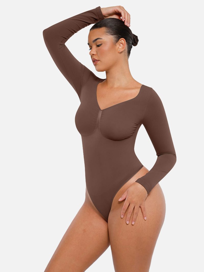 Feelingirl Seamless Long Sleeve Tummy Control Thong Bodysuit 2 72f08256 3996 4098 9116 55268ae1682f