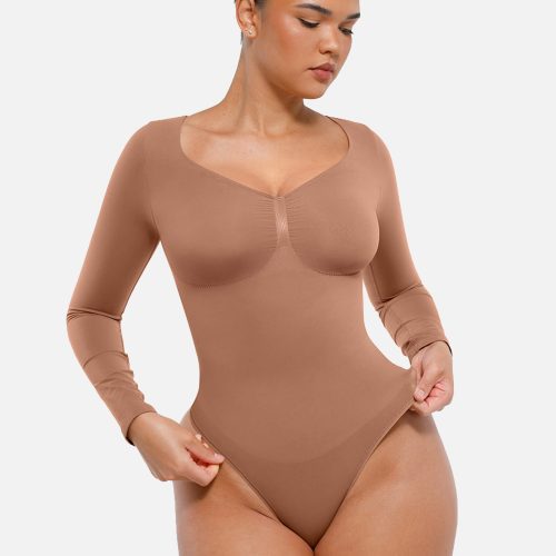 Feelingirl Seamless Long Sleeve Tummy Control Thong Bodysuit 2 75027d79 4cd1 4937 8814 8f58307bd4ac