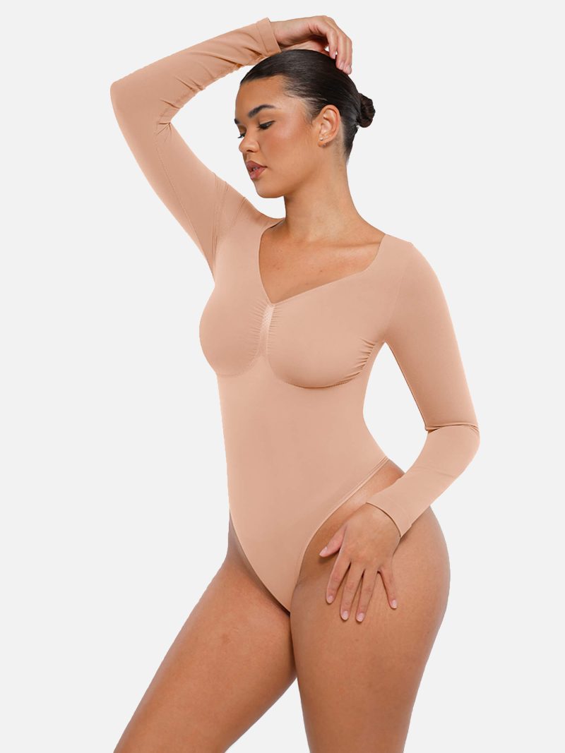 Feelingirl Seamless Long Sleeve Tummy Control Thong Bodysuit 2 e590bab7 6d73 4409 b174 0e78c1370d94